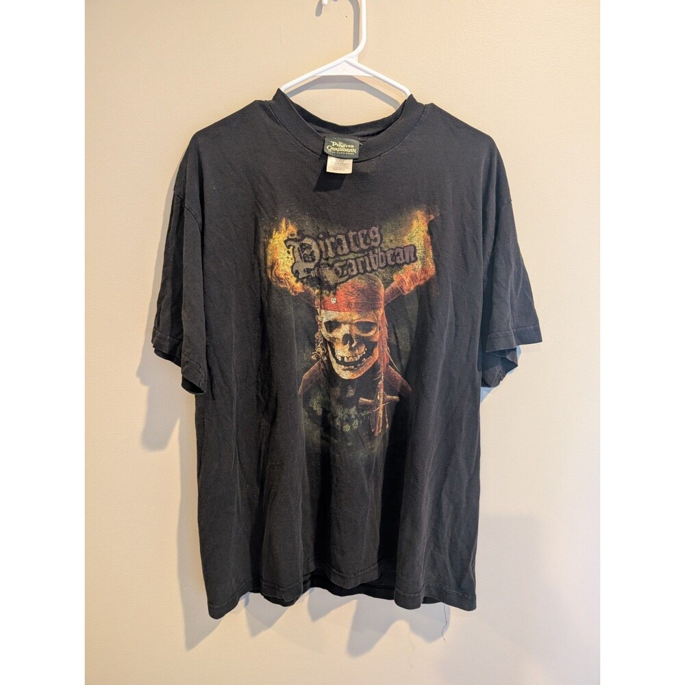 XL Pirates Of The Caribbean Dead Man’s Chest Vintage Disney Black T-Shirt VTG
